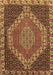 Machine Washable Medallion Brown Traditional Rug, wshtr492brn