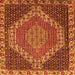 Round Machine Washable Medallion Orange Traditional Area Rugs, wshtr492org