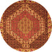 Machine Washable Medallion Orange Traditional Area Rugs, wshtr492org