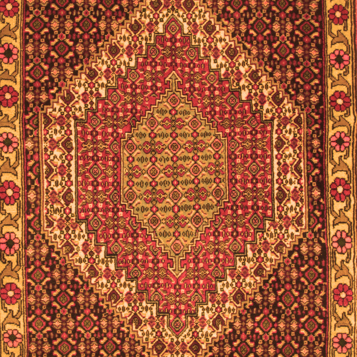 Serging Thickness of Machine Washable Medallion Orange Traditional Area Rugs, wshtr492org
