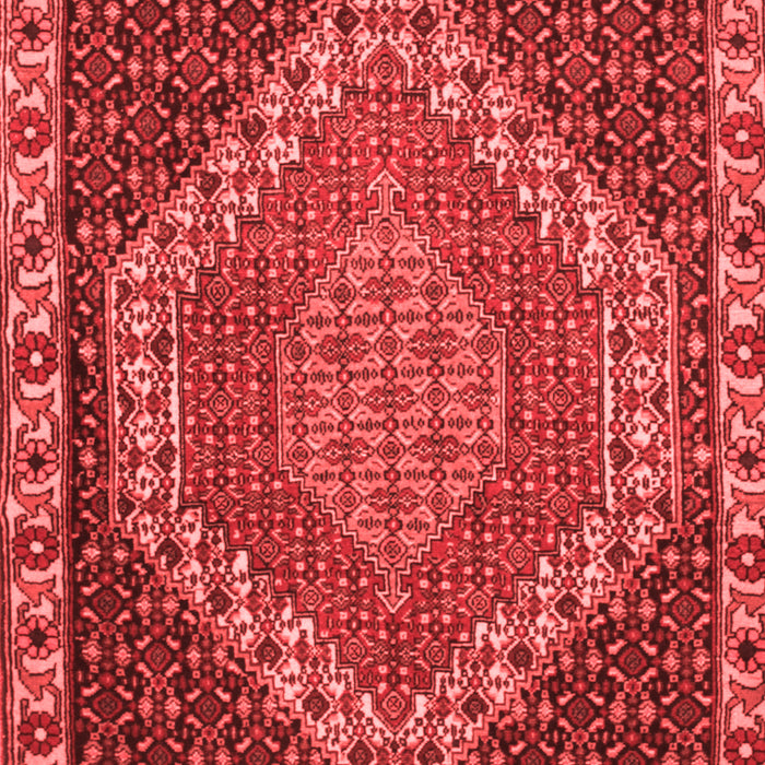 Machine Washable Medallion Red Traditional Rug, wshtr492red