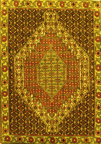 Medallion Yellow Traditional Rug, tr492yw