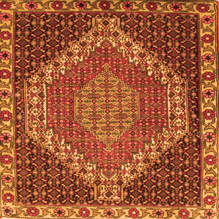Serging Thickness of Medallion Orange Traditional Rug, tr492org