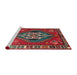 Sideview of Machine Washable Traditional Dark Almond Brown Rug, wshtr493