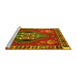 Sideview of Machine Washable Persian Yellow Traditional Rug, wshtr493yw