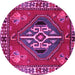 Round Machine Washable Persian Pink Traditional Rug, wshtr493pnk