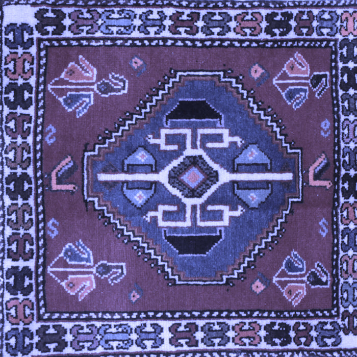 Square Machine Washable Persian Blue Traditional Rug, wshtr493blu