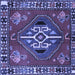 Square Machine Washable Persian Blue Traditional Rug, wshtr493blu