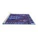 Sideview of Machine Washable Persian Blue Traditional Rug, wshtr493blu