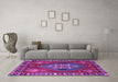 Machine Washable Persian Purple Traditional Area Rugs in a Living Room, wshtr493pur