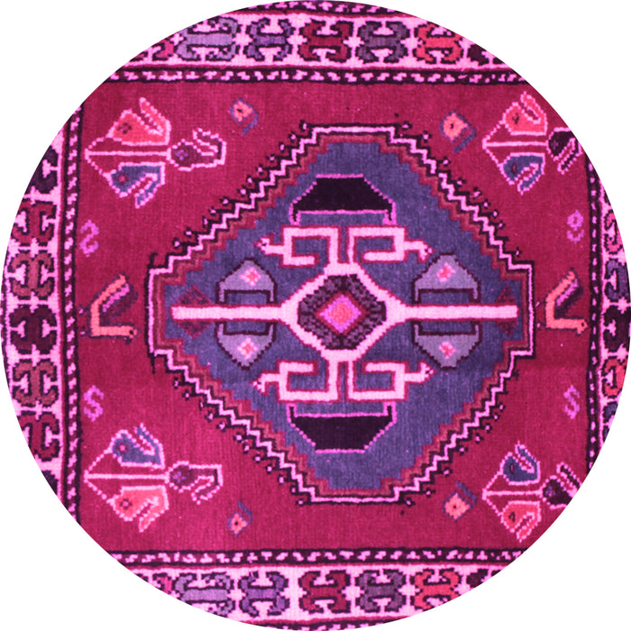 Round Persian Pink Traditional Rug, tr493pnk