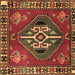 Square Persian Brown Traditional Rug, tr493brn