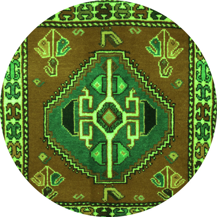 Square Persian Green Traditional Rug, tr493grn