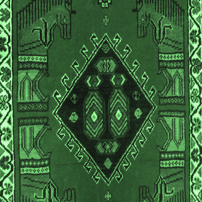 Machine Washable Persian Emerald Green Traditional Area Rugs, wshtr494emgrn
