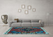 Machine Washable Persian Light Blue Traditional Rug in a Living Room, wshtr494lblu