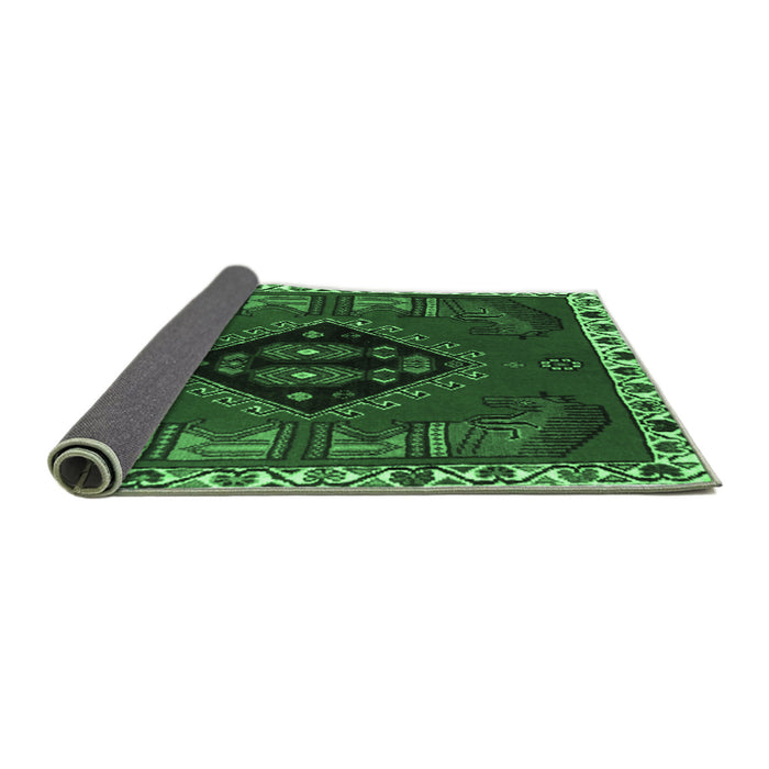 Sideview of Persian Emerald Green Traditional Rug, tr494emgrn