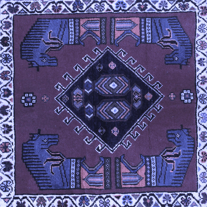 Square Persian Blue Traditional Rug, tr494blu