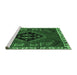 Sideview of Machine Washable Persian Emerald Green Traditional Area Rugs, wshtr494emgrn