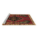 Sideview of Machine Washable Persian Brown Traditional Rug, wshtr494brn