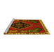 Sideview of Machine Washable Persian Yellow Traditional Rug, wshtr494yw