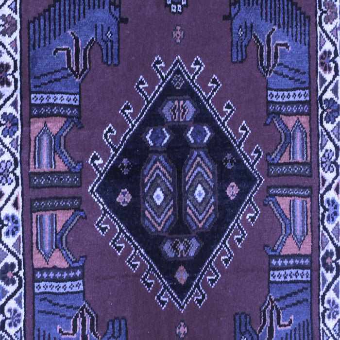 Machine Washable Persian Blue Traditional Rug, wshtr494blu