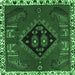 Square Persian Emerald Green Traditional Rug, tr494emgrn