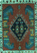 Machine Washable Persian Turquoise Traditional Area Rugs, wshtr494turq