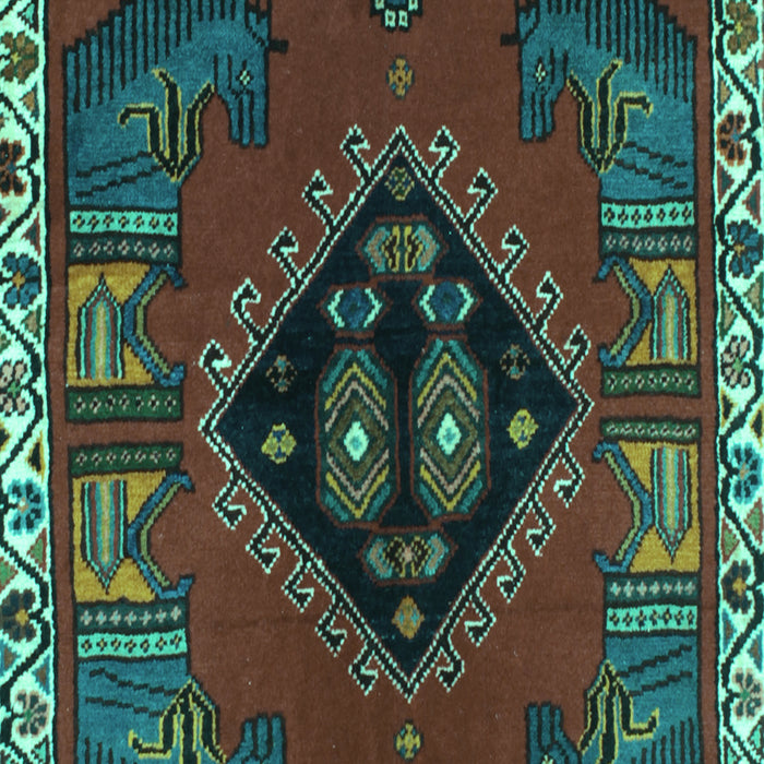 Machine Washable Persian Turquoise Traditional Area Rugs, wshtr494turq