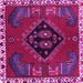 Square Machine Washable Persian Pink Traditional Rug, wshtr494pnk