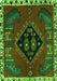 Serging Thickness of Machine Washable Persian Green Traditional Area Rugs, wshtr494grn