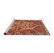 Sideview of Machine Washable Traditional Sand Brown Rug, wshtr495