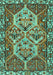 Machine Washable Persian Turquoise Traditional Area Rugs, wshtr495turq