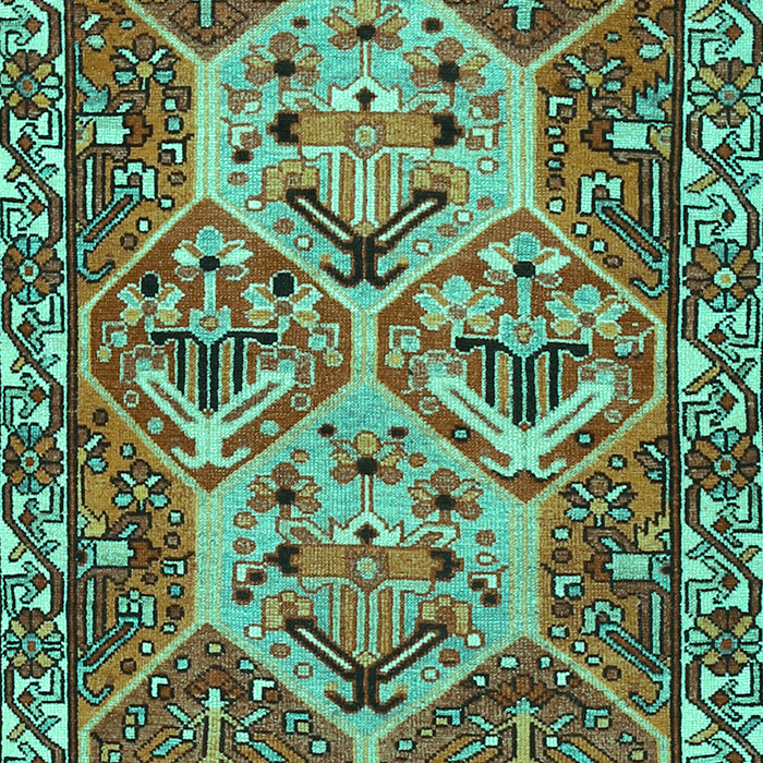 Machine Washable Persian Turquoise Traditional Area Rugs, wshtr495turq