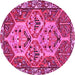 Round Persian Pink Traditional Rug, tr495pnk