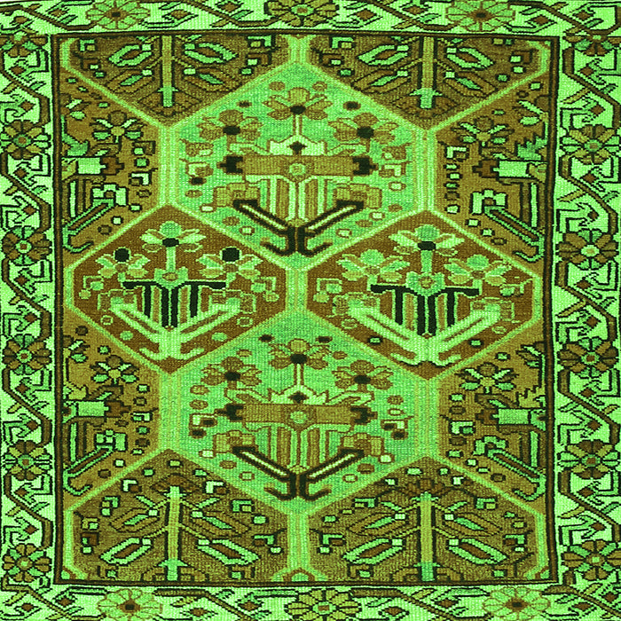 Round Machine Washable Persian Green Traditional Area Rugs, wshtr495grn