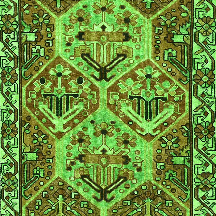 Serging Thickness of Machine Washable Persian Green Traditional Area Rugs, wshtr495grn