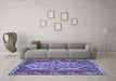 Machine Washable Persian Blue Traditional Rug in a Living Room, wshtr495blu