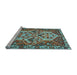 Sideview of Machine Washable Persian Light Blue Traditional Rug, wshtr495lblu