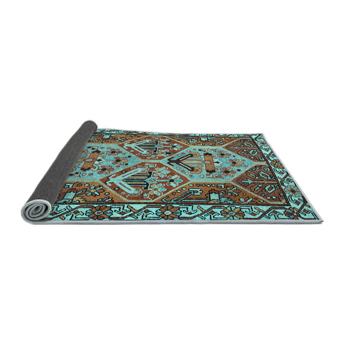 Sideview of Persian Light Blue Traditional Rug, tr495lblu