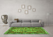 Machine Washable Persian Green Traditional Area Rugs in a Living Room,, wshtr495grn