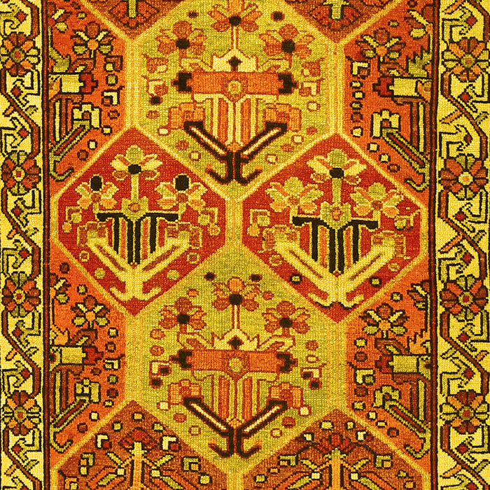 Machine Washable Persian Yellow Traditional Rug, wshtr495yw