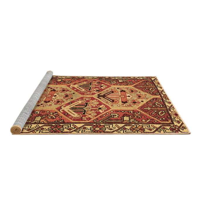 Sideview of Machine Washable Persian Brown Traditional Rug, wshtr495brn
