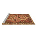 Sideview of Machine Washable Persian Brown Traditional Rug, wshtr495brn