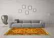 Machine Washable Persian Yellow Traditional Rug in a Living Room, wshtr495yw