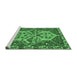 Sideview of Machine Washable Persian Emerald Green Traditional Area Rugs, wshtr495emgrn