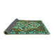 Sideview of Persian Turquoise Traditional Rug, tr495turq