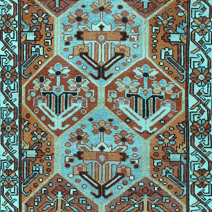 Machine Washable Persian Light Blue Traditional Rug, wshtr495lblu