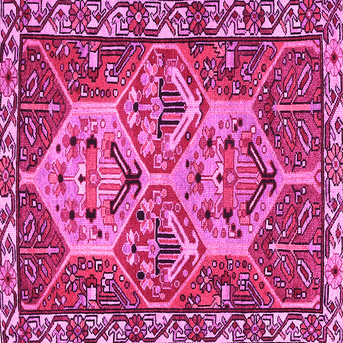 Square Machine Washable Persian Pink Traditional Rug, wshtr495pnk