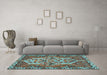 Machine Washable Persian Light Blue Traditional Rug in a Living Room, wshtr495lblu