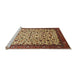 Sideview of Machine Washable Traditional Saffron Red Rug, wshtr496